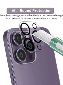 4入組包括2入組碳纖維後膜和2入組相機鏡頭保護貼，適用於蘋果設備 - 無色 - 查看 3