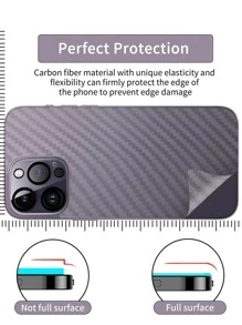 4入組包括2入組碳纖維後膜和2入組相機鏡頭保護貼，適用於蘋果設備 - 無色 - 查看 5