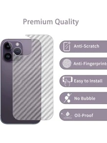 4入組包括2入組碳纖維後膜和2入組相機鏡頭保護貼，適用於蘋果設備 - 無色 - 查看 7