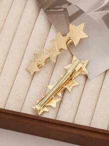 2入組星形裝飾髮夾 - 金色 - 查看 2
