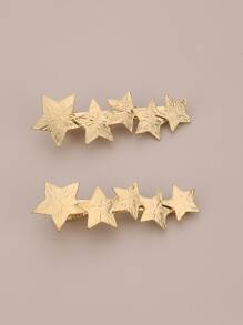2入組星形裝飾髮夾 - 金色 - 查看 4