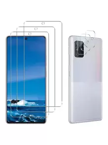 3入組螢幕保護鋼化膜和3入組鏡片膜適用於三星/華為 - 無色 - 查看 1