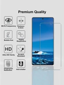 3入組螢幕保護鋼化膜和3入組鏡片膜適用於三星/華為 - 無色 - 查看 3