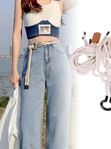 Cinturón de cordón hebilla de círculo