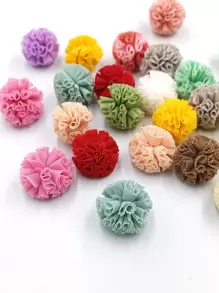 24/48 miếng vải lưới polyester co giãn nhiều màu đính bóng, kẹp tóc hoa ren hai tông màu, phụ kiện quần áo tự làm, màu sắc ngẫu nhiên - Nhiều màu - Xem 11