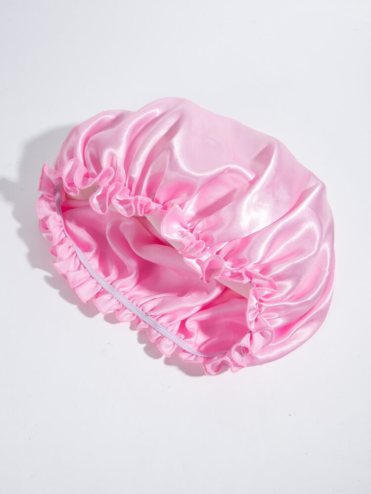 1 件女士薄款透气缎面发帽，适合自然头发，可用作睡帽、假发帽、孕妇帽、办公帽、化疗帽 - 粉色 - 查看 3