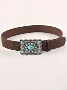 Cinturón con hebilla con diseño de turquesa - Multicolor - Ver 1