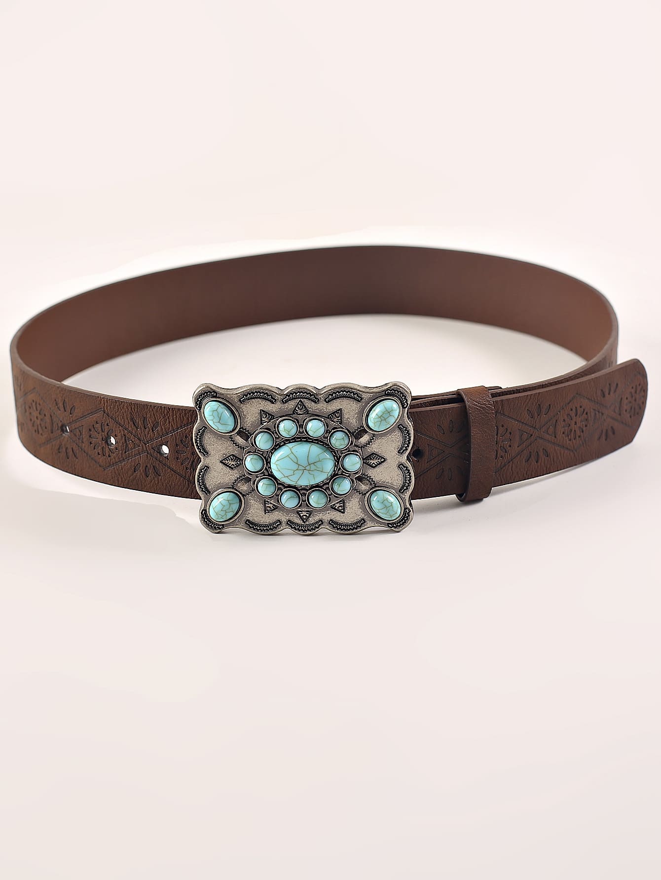 Cinturón con hebilla con diseño de turquesa - Multicolor - Ver 1