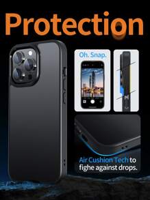 Habyby 透明哑光黑抗黃素色手機殼,適用於iphone 15/15pro/15plus/15promax - 黑色 - 查看 9