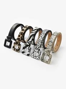 Snakeskin Print Belt - Multicolor - View 2