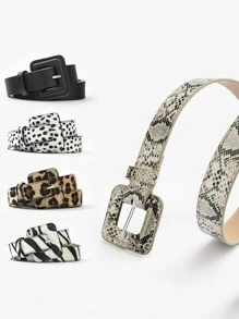 Snakeskin Print Belt - Multicolor - View 5