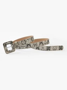 Snakeskin Print Belt - Multicolor - View 4