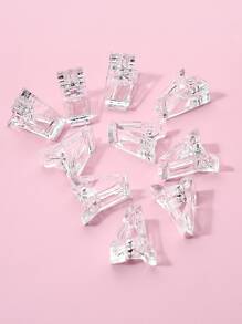 10 件指甲延长凝胶模具和固定夹套装，美甲用品，美甲工具，美甲工具，返校，指甲，按压指甲的美甲工具 - 無色 - 查看 2