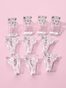 10 件指甲延长凝胶模具和固定夹套装，美甲用品，美甲工具，美甲工具，返校，指甲，按压指甲的美甲工具 - 無色 - 查看 3