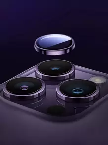 3 件手机镜头保护膜适用于 15/15Plus/15Pro/15Promax 生日、家人、朋友礼物合金金属带钢化玻璃全覆盖，镜头保护膜，手机配件防水防震防摔防摔防刮防指纹 - 紫色 - 查看 1