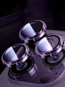 3 件手机镜头保护膜适用于 15/15Plus/15Pro/15Promax 生日、家人、朋友礼物合金金属带钢化玻璃全覆盖，镜头保护膜，手机配件防水防震防摔防摔防刮防指纹 - 紫色 - 查看 2