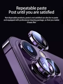 3 件手机镜头保护膜适用于 15/15Plus/15Pro/15Promax 生日、家人、朋友礼物合金金属带钢化玻璃全覆盖，镜头保护膜，手机配件防水防震防摔防摔防刮防指纹 - 紫色 - 查看 3