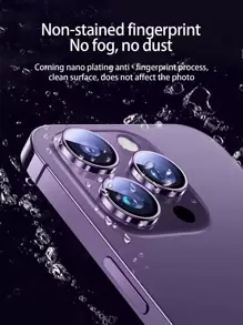 3 件手机镜头保护膜适用于 15/15Plus/15Pro/15Promax 生日、家人、朋友礼物合金金属带钢化玻璃全覆盖，镜头保护膜，手机配件防水防震防摔防摔防刮防指纹 - 紫色 - 查看 7