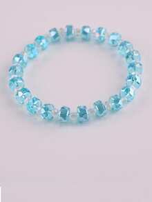 Pulsera con cuenta de vidrio - Celeste - Ver 2