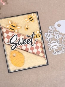 1入組蜜蜂和花設計切割模具