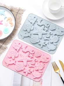 1入組海星和貝殼設計糖果模具 - 灰色 - 查看 4