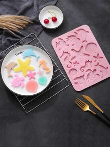 1入組海星和貝殼設計糖果模具 - 灰色 - 查看 2