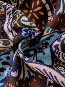 小女童佩斯利印花彈性腰帶半身裙