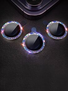3 Stücke Kameraobjektiv Schutzfolie kompatibel mit iPhone Halo Serie, Geschenk für Geburtstag, Familie, Freunde, funkelnder Kristall, Objektivschutz, Smartphone Zubehör