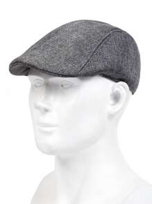 男士簡約鴨舌帽 - 深灰色 - 查看 1