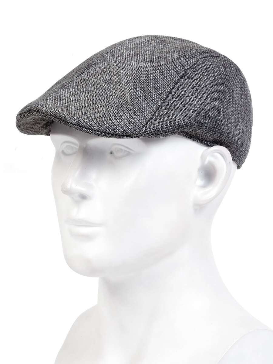 男士簡約鴨舌帽 - 深灰色 - 查看 1