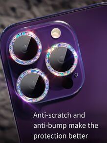 3 Stücke Kameraobjektiv Schutzfolie kompatibel mit iPhone Halo Serie, Geschenk für Geburtstag, Familie, Freunde, funkelnder Kristall, Objektivschutz, Smartphone Zubehör