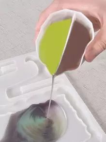 1 件几何形状 DIY 硅胶模具，白色双网格硅胶模具，适合 DIY - 白色 - 查看 1