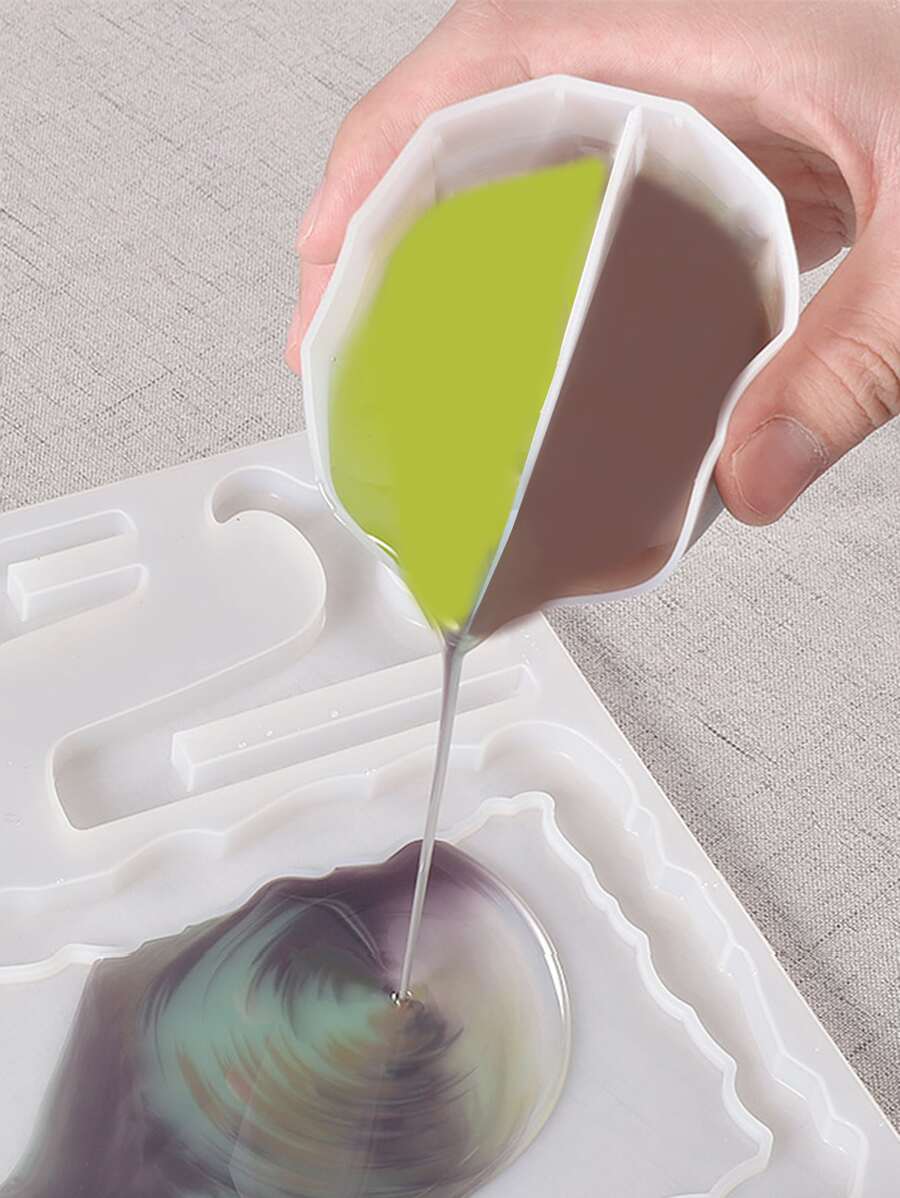 1 件几何形状 DIY 硅胶模具，白色双网格硅胶模具，适合 DIY - 白色 - 查看 1