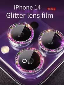 3 Stücke Kameraobjektiv Schutzfolie kompatibel mit iPhone Halo Serie, Geschenk für Geburtstag, Familie, Freunde, funkelnder Kristall, Objektivschutz, Smartphone Zubehör