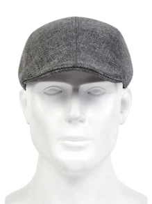 男士簡約鴨舌帽 - 深灰色 - 查看 3