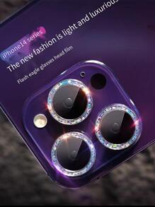 3 Stücke Kameraobjektiv Schutzfolie kompatibel mit iPhone Halo Serie, Geschenk für Geburtstag, Familie, Freunde, funkelnder Kristall, Objektivschutz, Smartphone Zubehör