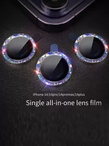 3 Stücke Kameraobjektiv Schutzfolie kompatibel mit iPhone Halo Serie, Geschenk für Geburtstag, Familie, Freunde, funkelnder Kristall, Objektivschutz, Smartphone Zubehör