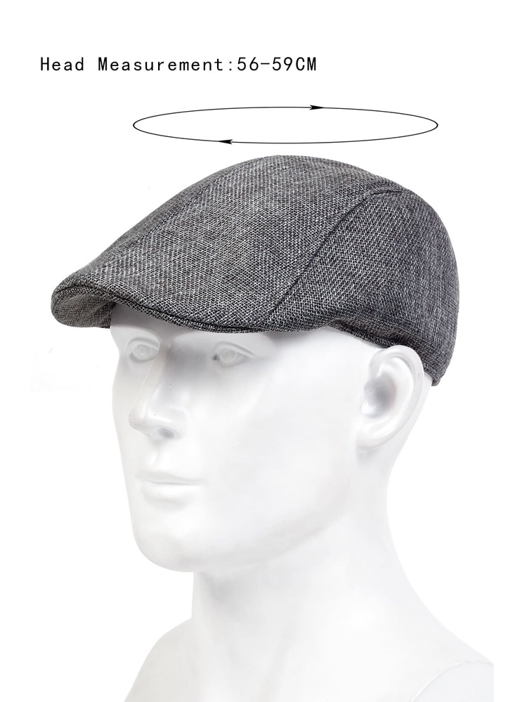 男士簡約鴨舌帽 - 深灰色 - 查看 4