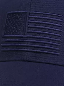 Men American Flag Embroidered Baseball Cap Casual - Navy Blue - View 5