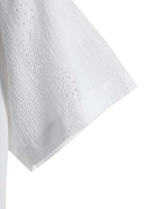 Manfinity Homme Hombres Camisa unicolor con botón sin camiseta - Blanco - Ver 3