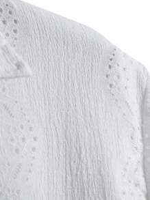 Manfinity Homme Hombres Camisa unicolor con botón sin camiseta - Blanco - Ver 4