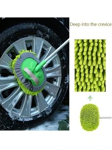 Cây lau rửa xe phong cách ngẫu nhiên, chổi lông mềm Chenille có thể thu vào với cán dài, dụng cụ vệ sinh xe ô tô - Nhiều màu - Xem 8