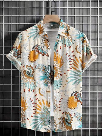 Hombres Camisa con estampado sin camiseta