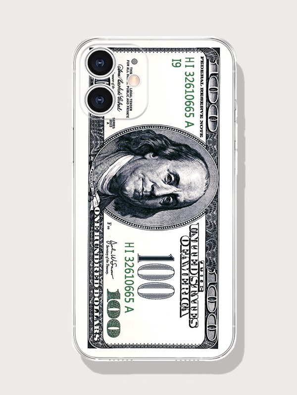 Full Print 100 Dollar Bill Pattern Phone Case Compatible With Iphone 12/13/14/15 Pro Max