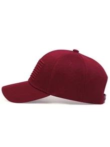 Men Flag Embroidered Baseball Cap Street - Burgundy - View 2