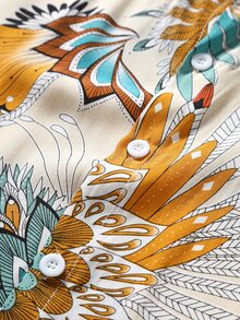 Manfinity Hypemode 男士滿版印花襯衫不帶T恤 - 彩色 - 查看 5