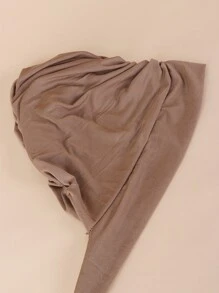 抽褶細節頭巾帽 - 卡其色 - 查看 3