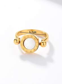Anillo con diseño de números romanos con diseño redondo