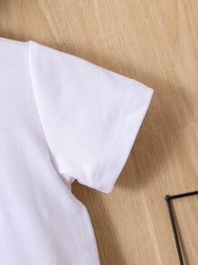 男嬰熊和字母圖案T恤和短褲 - 彩色 - 查看 5