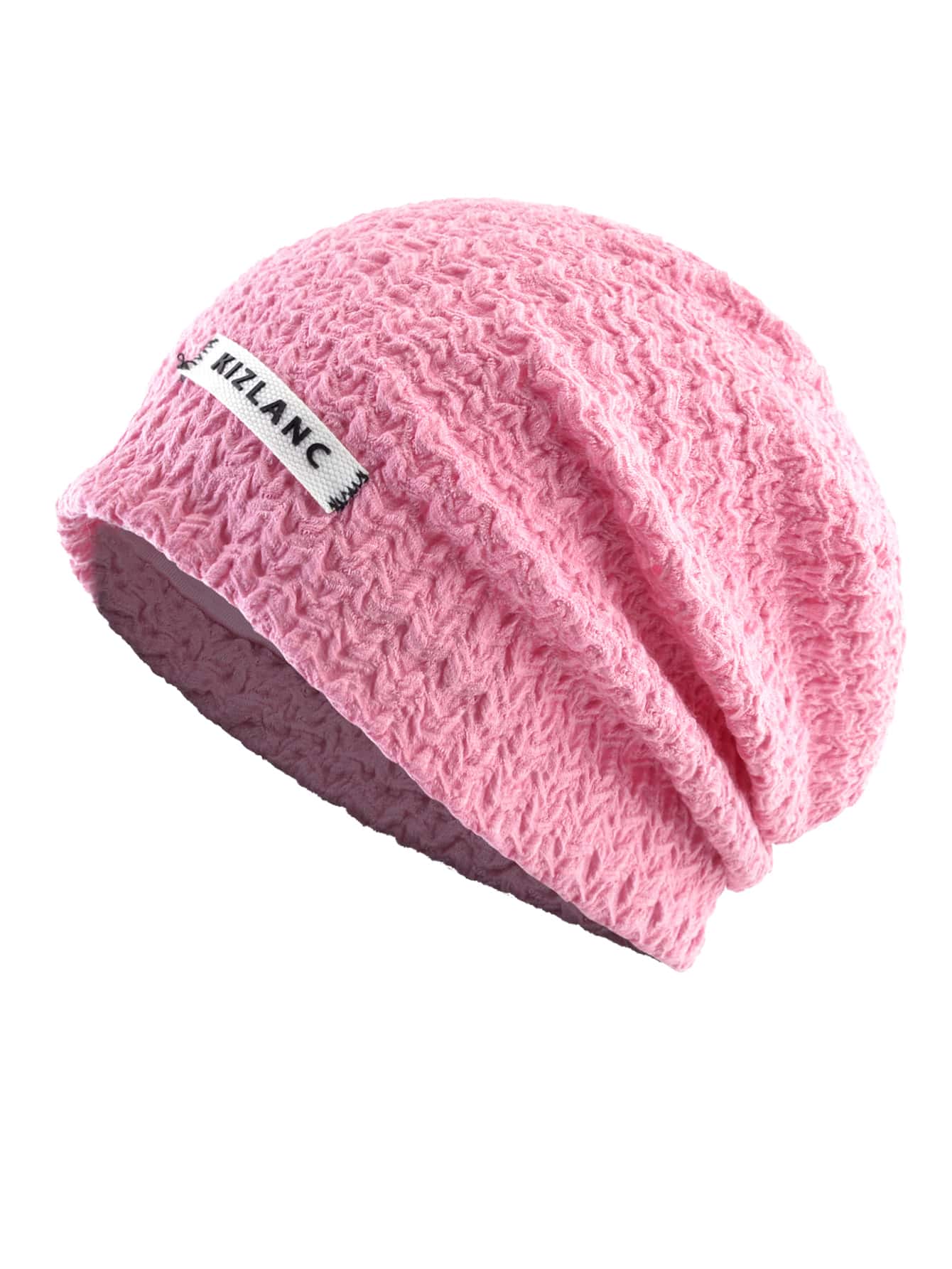 1 Miếng Của phụ nữ Đàn hồi Dệt kim Slouchy Beanie Mũ - Hồng - Xem 1